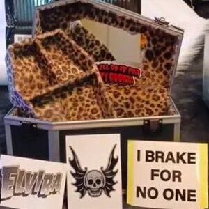 Coffin make up case with soft leopard print fabric. Limited edition.